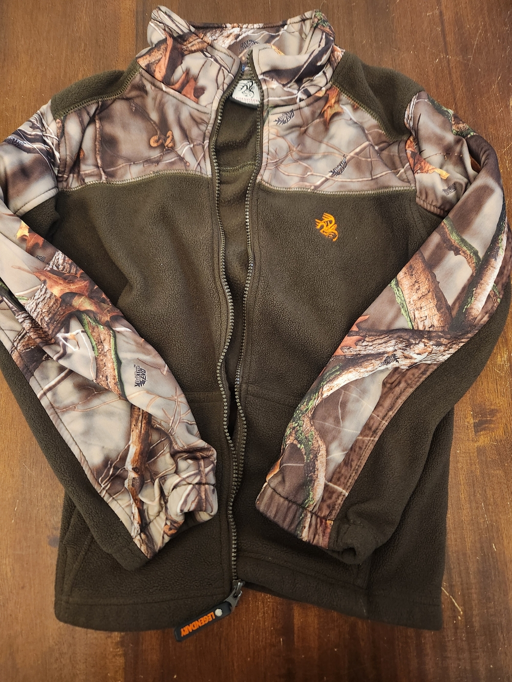 Legendary Whitetails Olive Green Fleece Jacket with Realtree Camo Panels